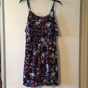 Red, white, and blue floral dress